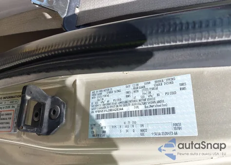 2009 Ford E-350 Super Duty Xl/Xlt из США, поврежденный, VIN 1FBNE31L09DA28344